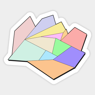 Pastel colored geometric shapes forming a united whole Sticker